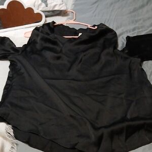 Cato Black Satin Blouse